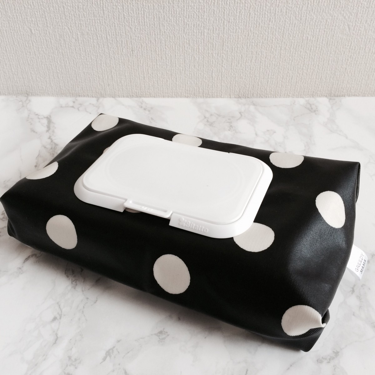 モノトーン ドット柄 おしりふきケース Iichi ハンドメイド クラフト作品 手仕事品の通販