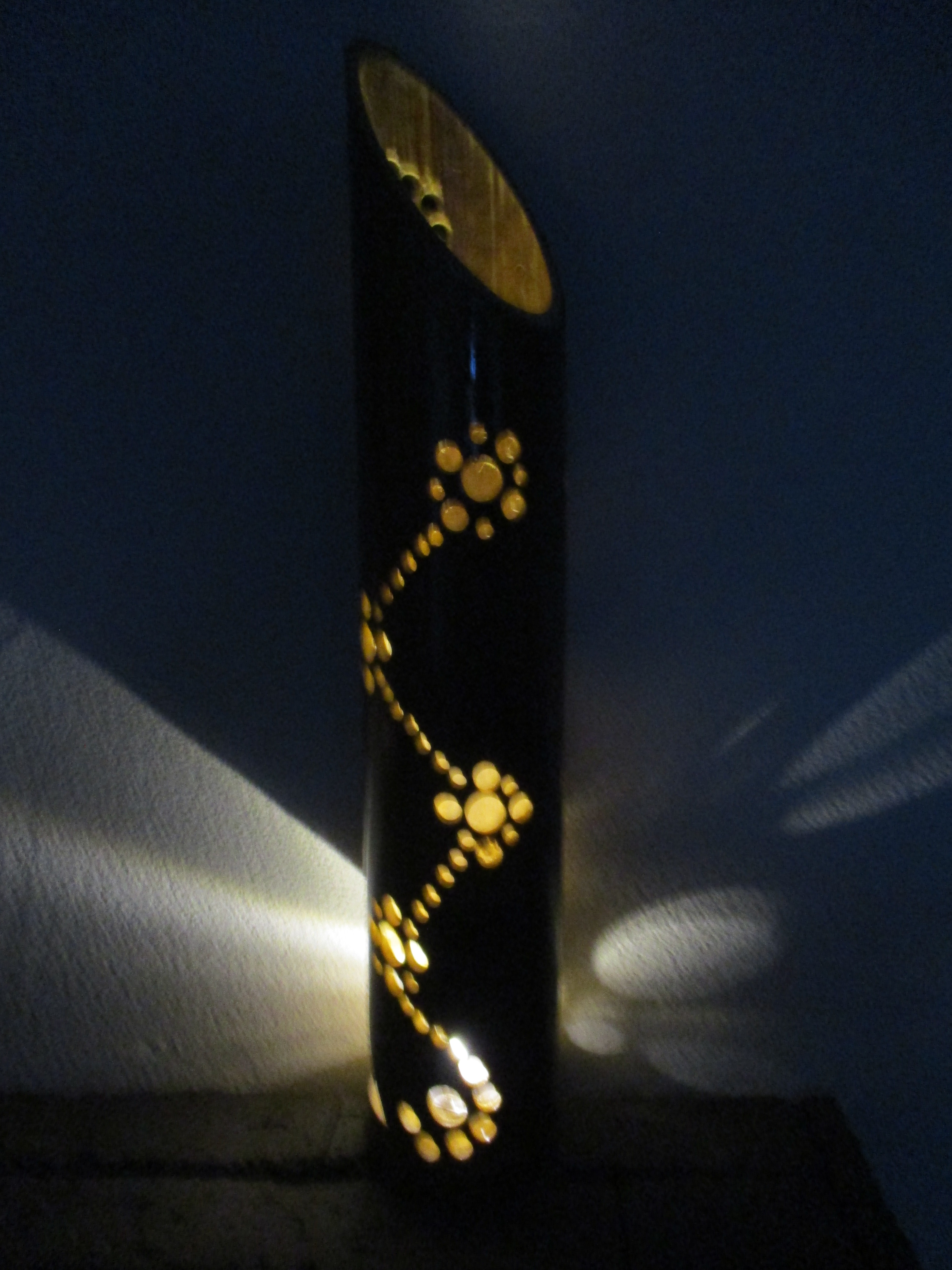 竹灯篭竹アート灯クロス花ウエーブ