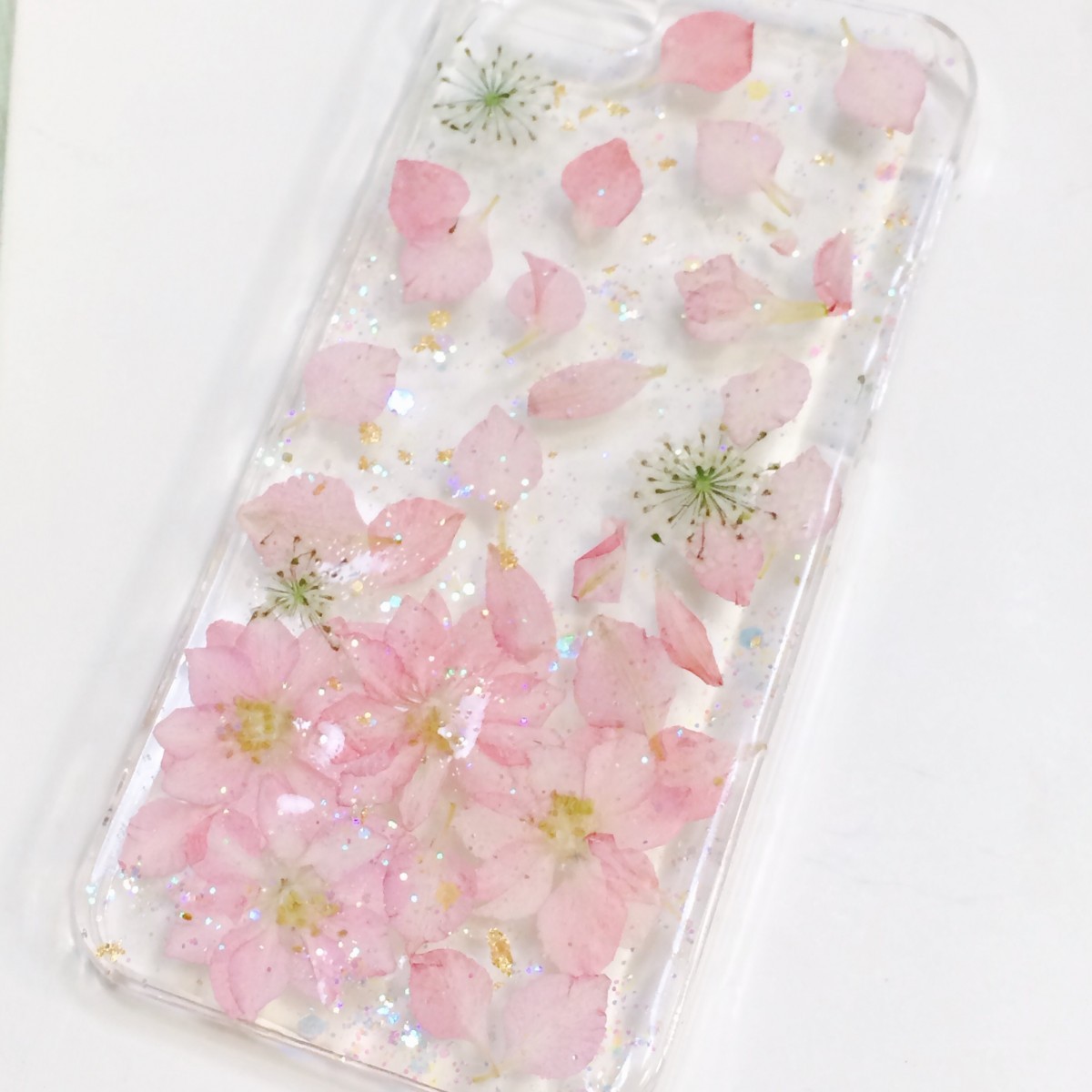 桜風 春ピンクの押し花スマホカバー Iichi ハンドメイド クラフト作品 手仕事品の通販