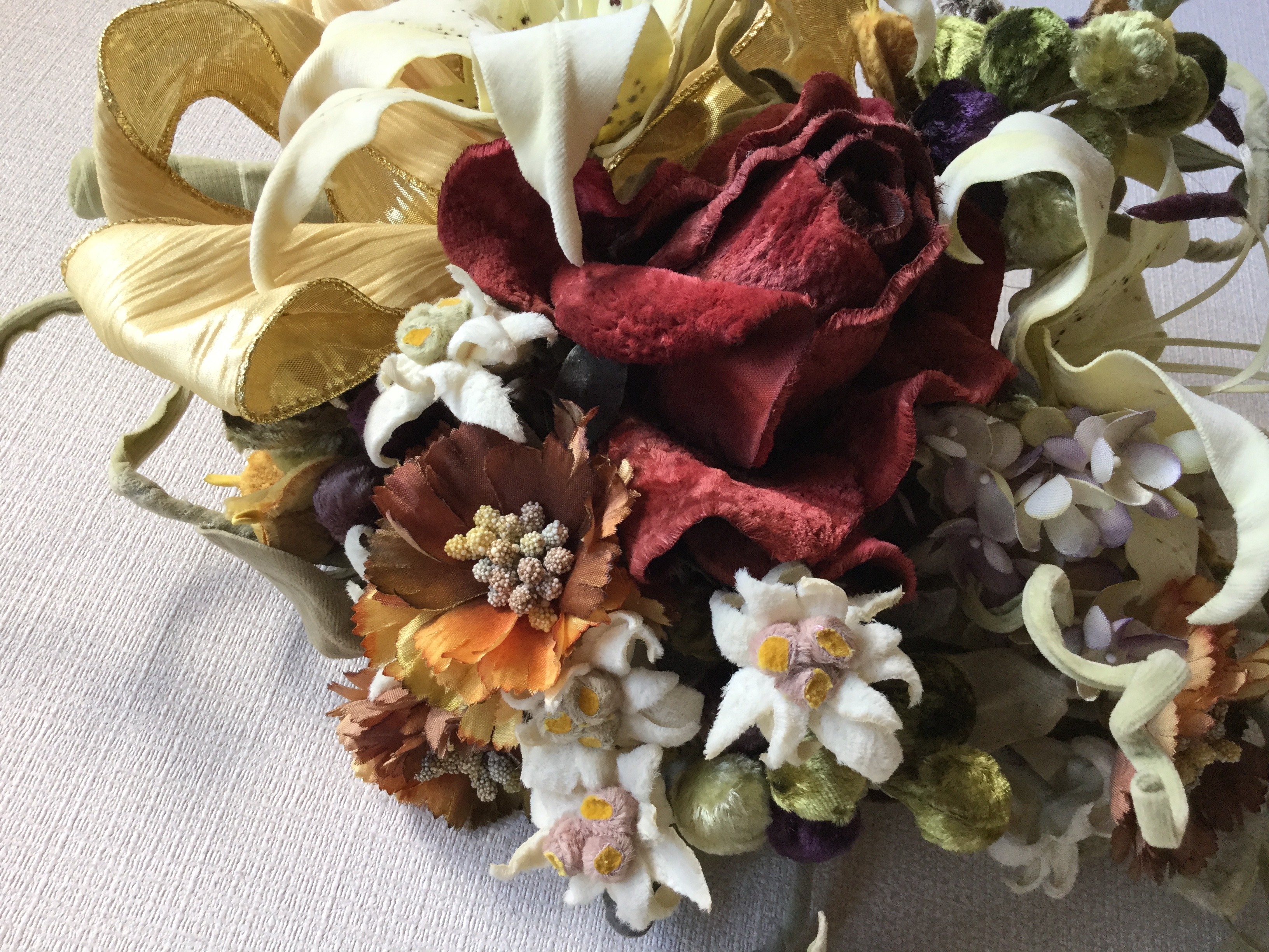 薔薇と百合の花束 布花 Iichi ハンドメイド クラフト作品 手仕事品の通販