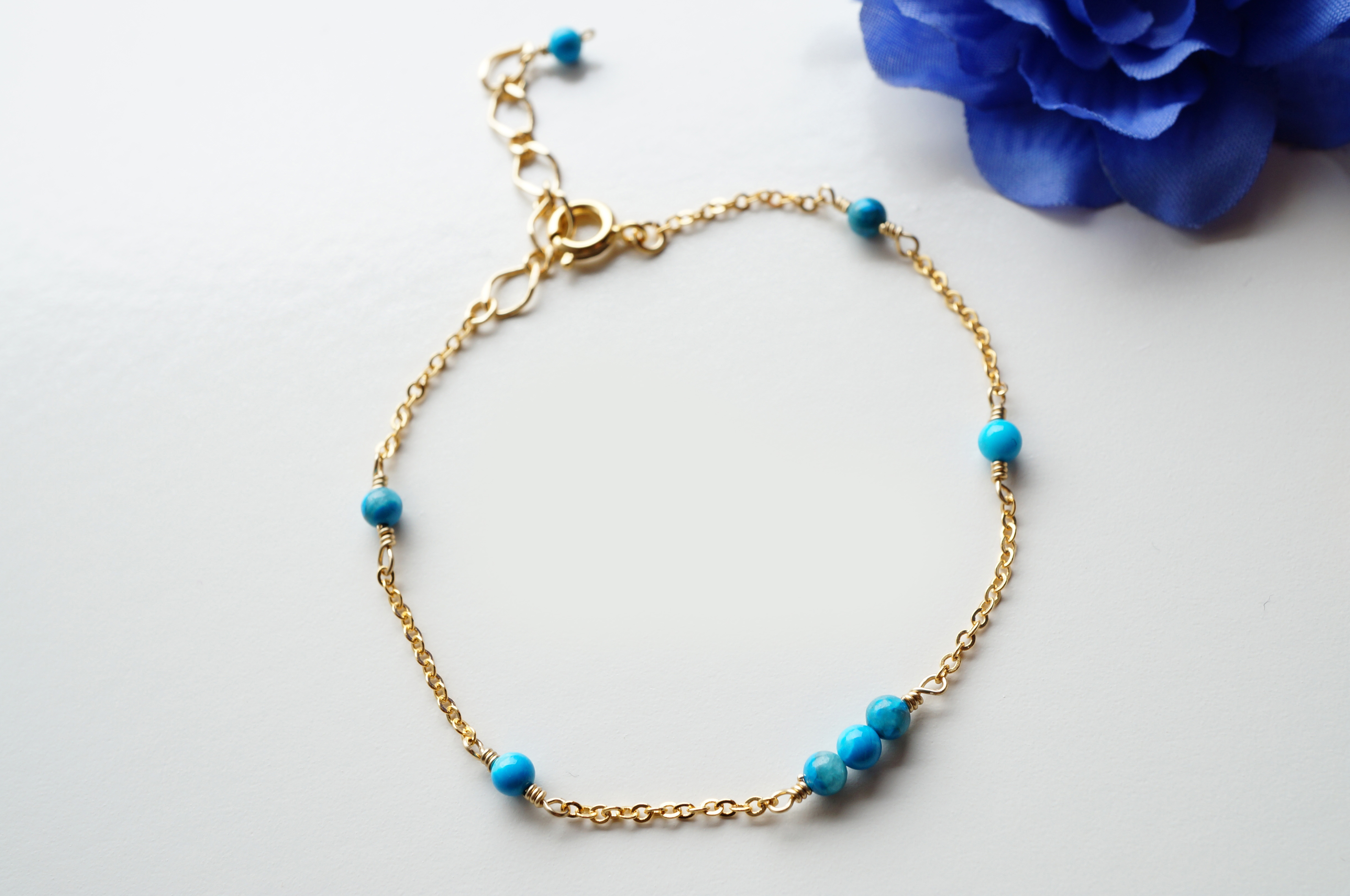 ターコイズ ブレスレット Turquoise Bracelet B0031 Iichi ハンドメイド クラフト作品 手仕事品の通販