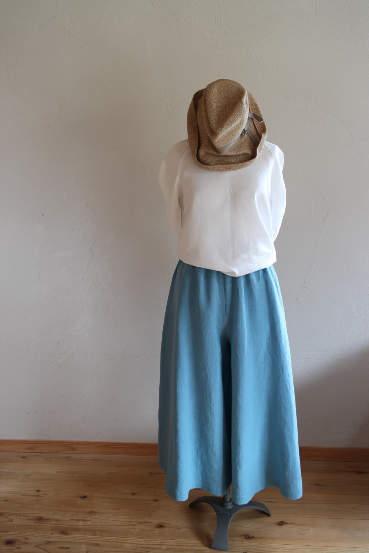 リネンガウチョパンツ ワッシャー 水色 Iichi ハンドメイド クラフト作品 手仕事品の通販