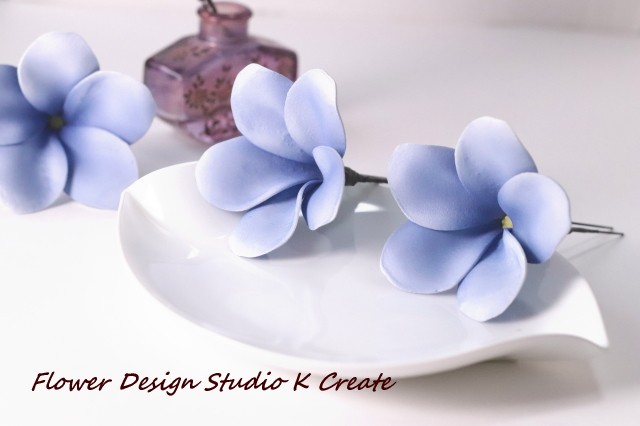 ウェディング フラダンスに プルメリアのuピン Pbl アーティフィシャルフラワー 造花 ハワイ 髪飾り 浴衣 Iichi ハンドメイド クラフト作品 手仕事品の通販