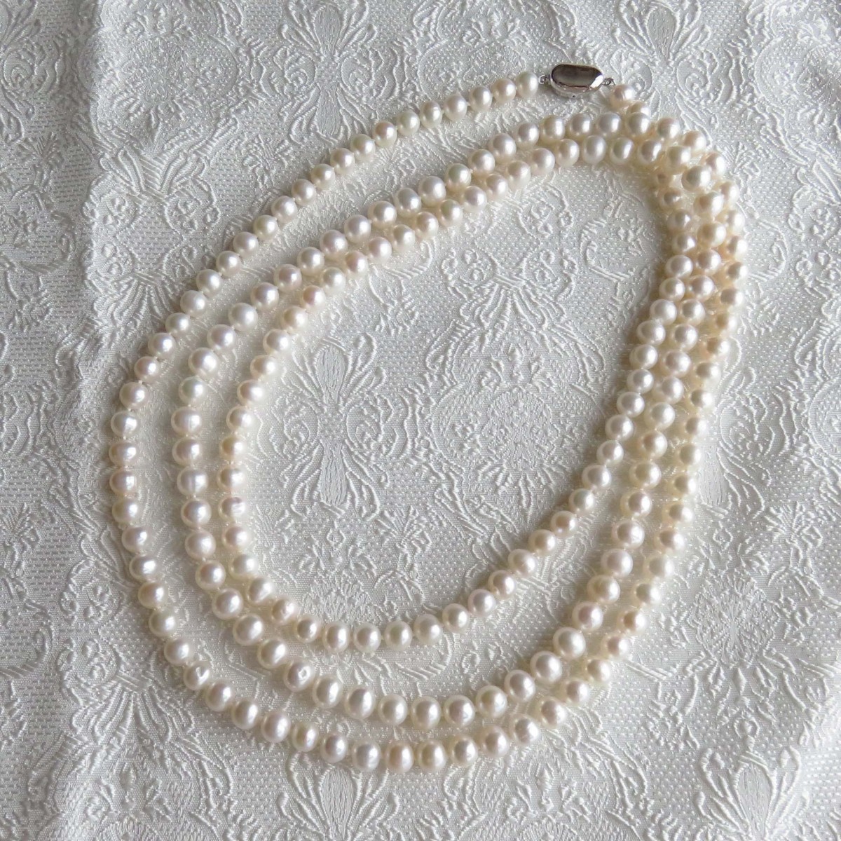 上質淡水パール スーパーロングネックレス Mn0816 008 Iichi ハンドメイド クラフト作品 手仕事品の通販