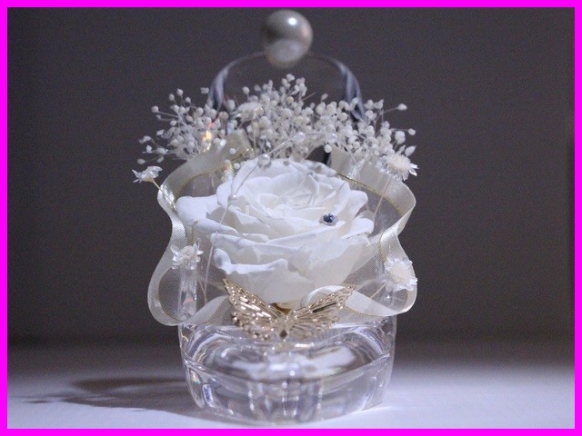 魔法のクリスタルヒール リボン ローズ ホワイト Iichi ハンドメイド クラフト作品 手仕事品の通販