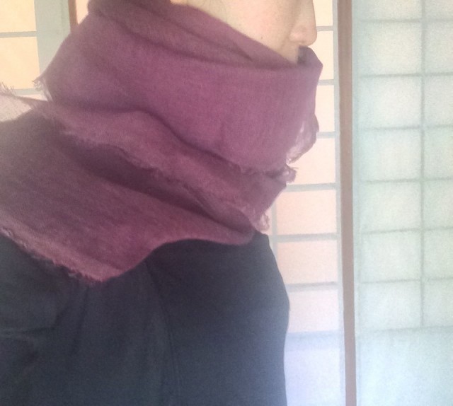 草木染めストール ログウッド 紫色 Iichi ハンドメイド クラフト作品 手仕事品の通販