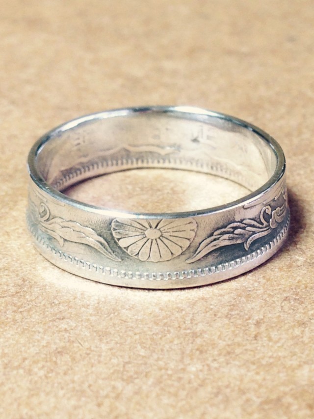 都庁採用 福島県庁採用 よしずみ様のルーム 銀貨日本古銭五十銭 コインリング 指輪 Hek293 Com