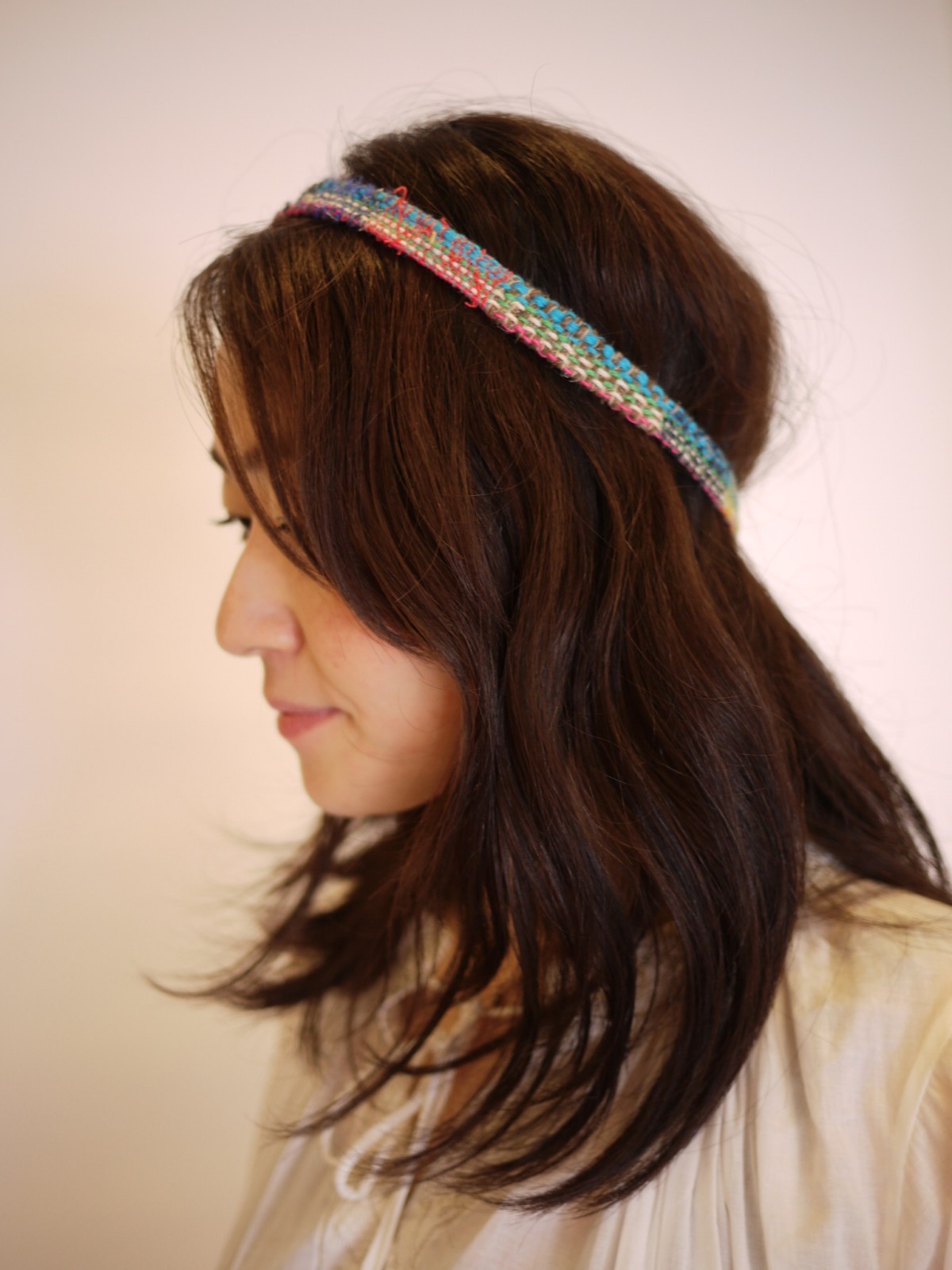 さをり織 カチューム ヘアーバンド Iichi ハンドメイド クラフト作品 手仕事品の通販