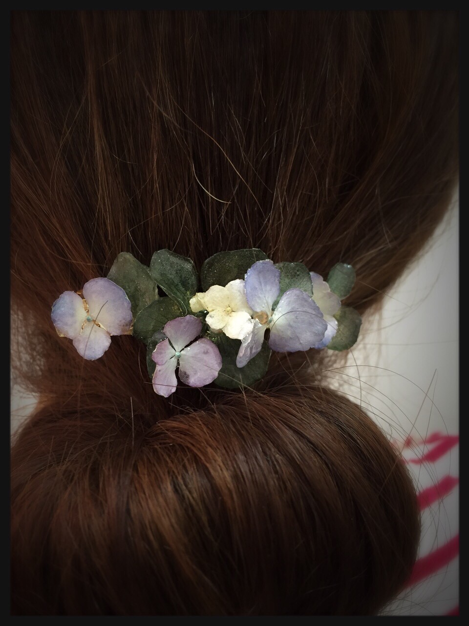 アジサイの花で作ったバレッタ 緑系 Iichi ハンドメイド クラフト作品 手仕事品の通販