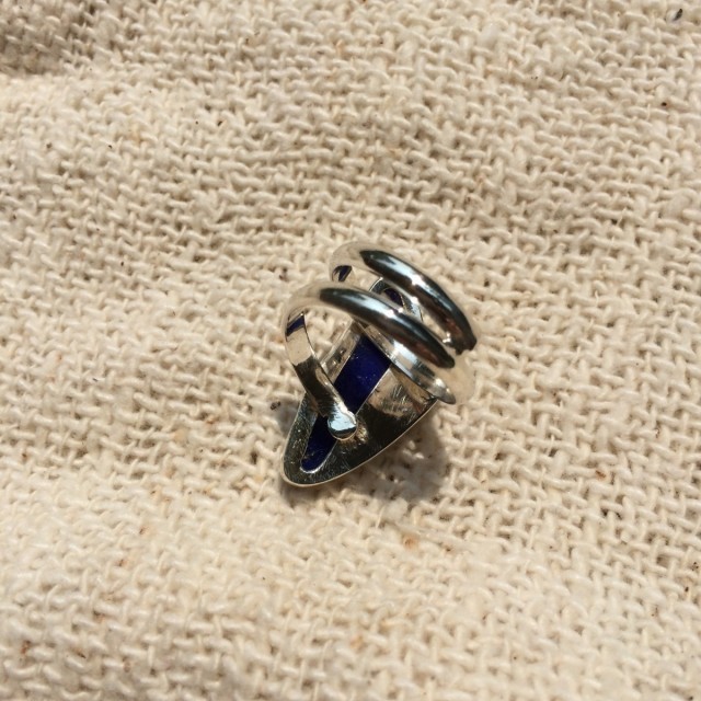 瑠璃色ガラス950silverリング 15 Iichi ハンドメイド クラフト作品 手仕事品の通販