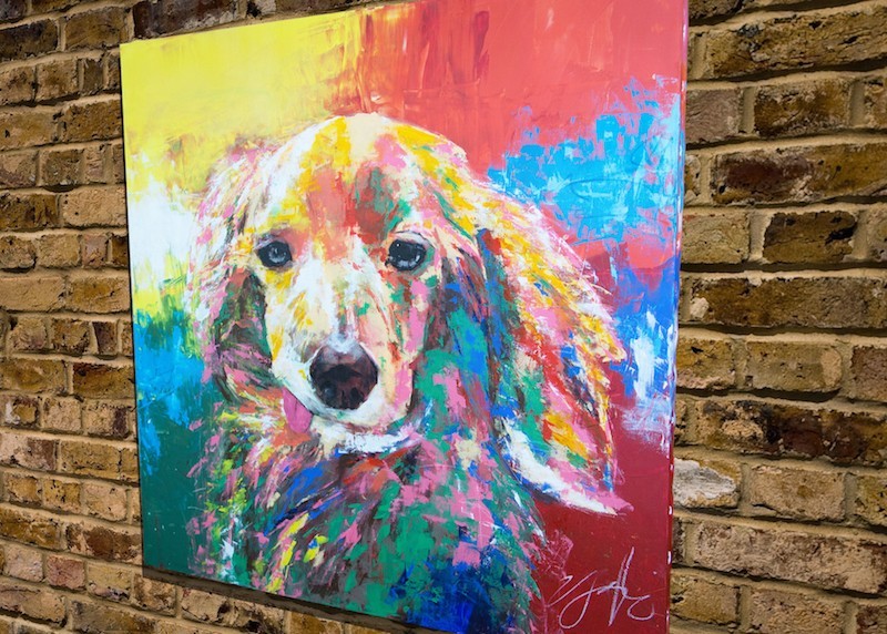 A Dog 犬のスプレーアート作品 Iichi ハンドメイド クラフト作品 手仕事品の通販