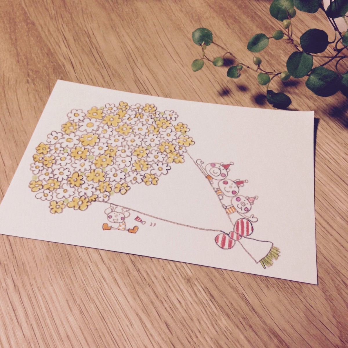 宛名もかわいいポストカード ポストカードで花束を Iichi ハンドメイド クラフト作品 手仕事品の通販