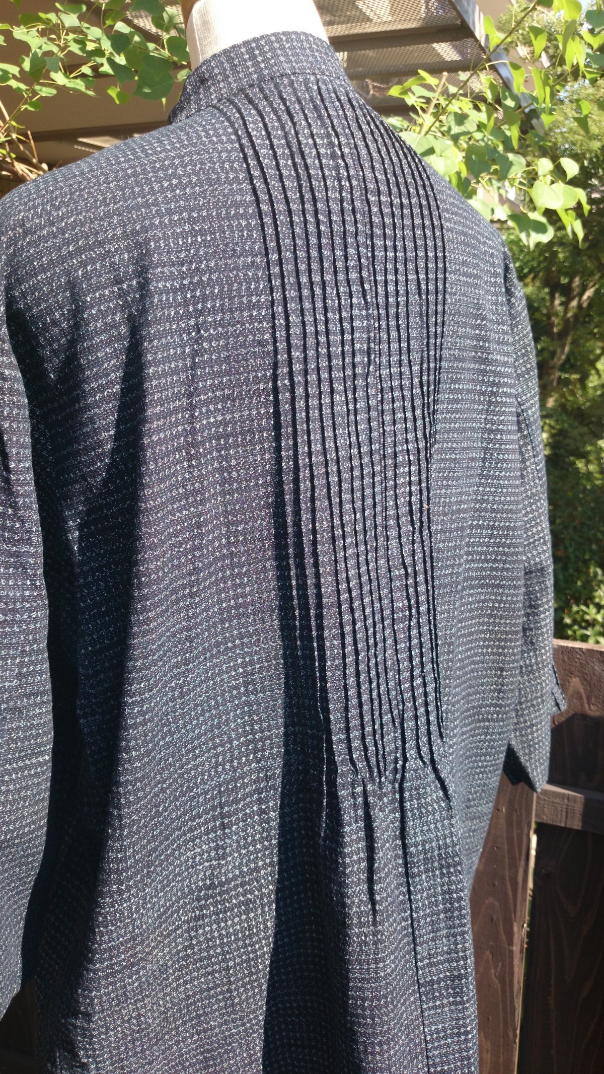 木綿書生絣着物リメイクワンピース Iichi ハンドメイド クラフト作品 手仕事品の通販