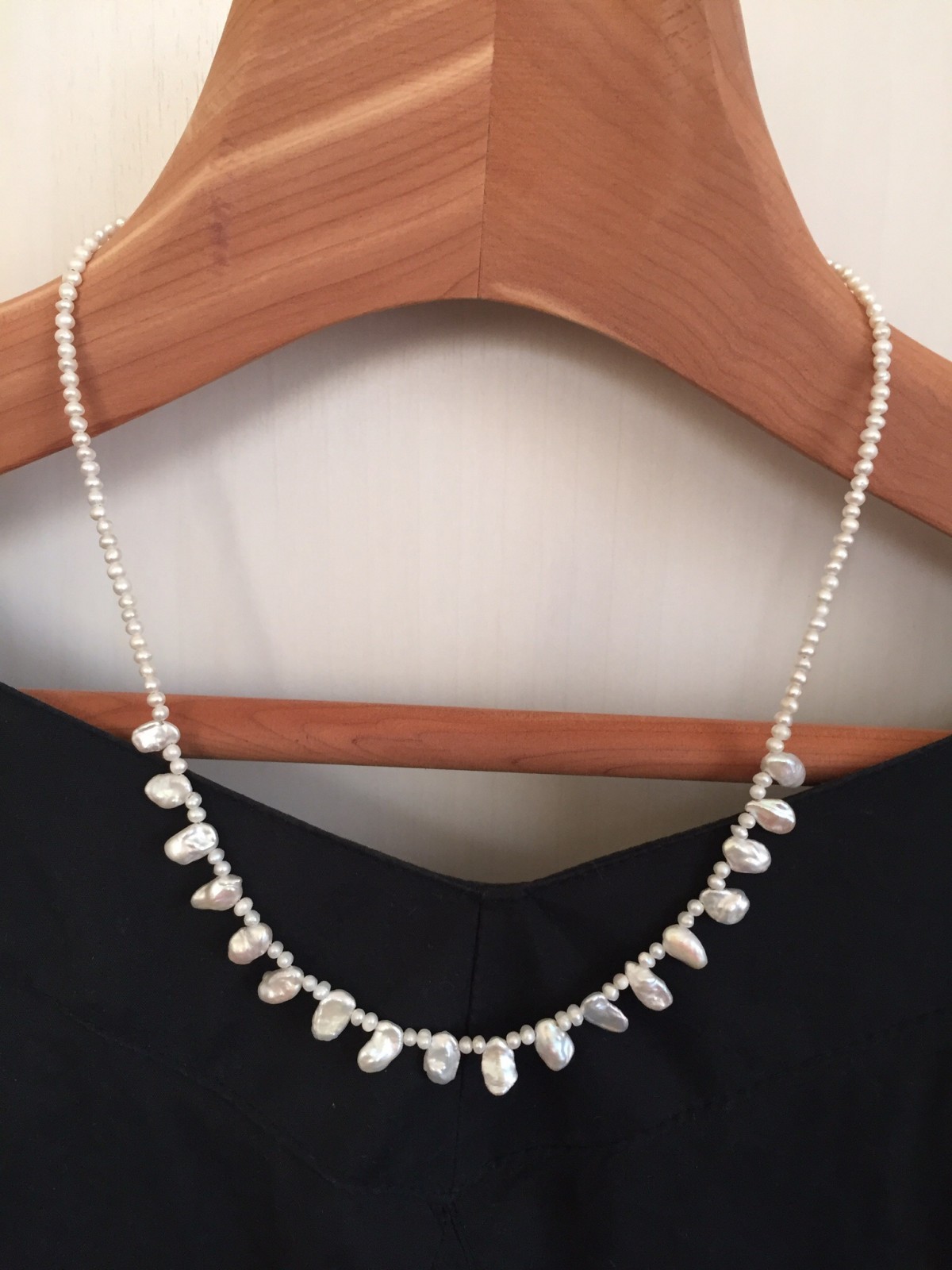 淡水パール花びらネックレス 白 Iichi ハンドメイド クラフト作品 手仕事品の通販