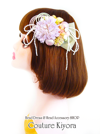 パステルカラーのパールの和紐の髪飾り Iichi ハンドメイド クラフト作品 手仕事品の通販