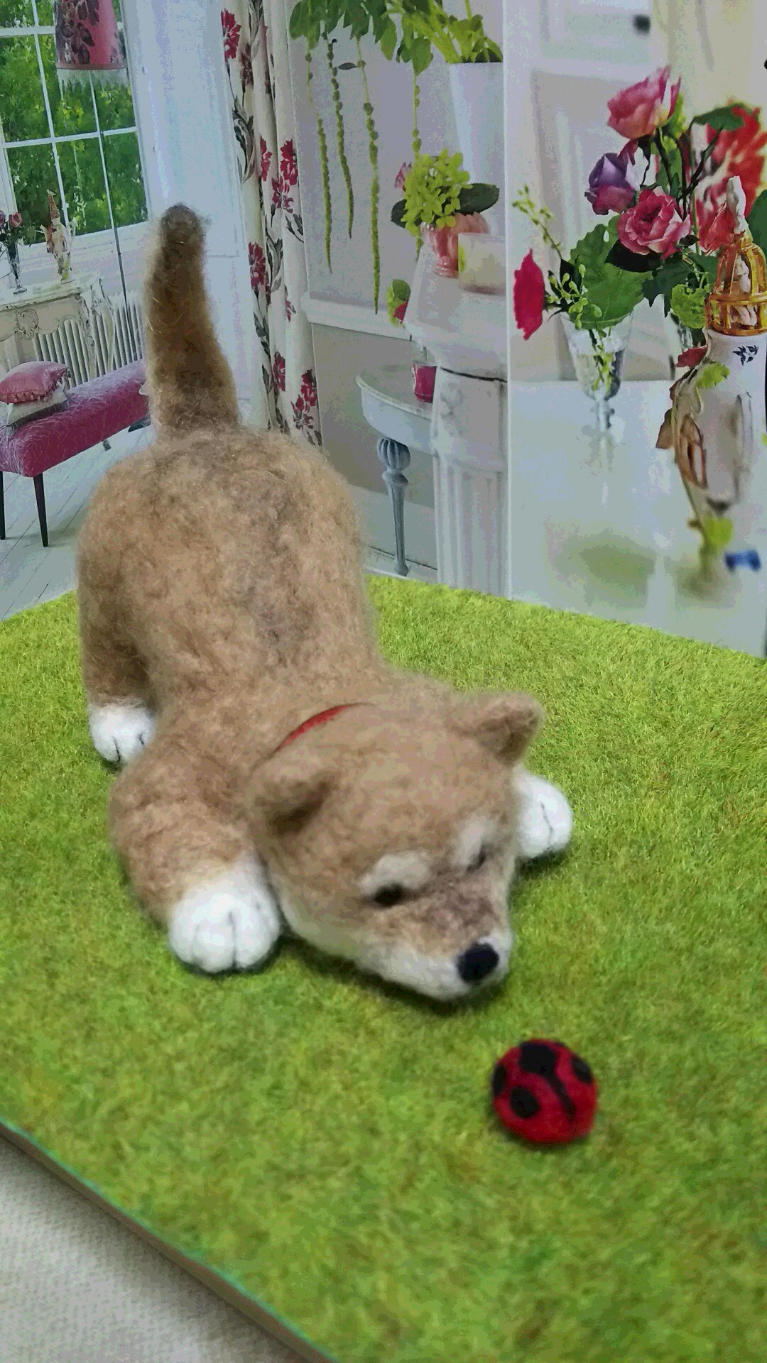 キャメル毛仕上げ豆柴子犬 Iichi ハンドメイド クラフト作品 手仕事品の通販