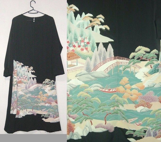 Sold Out淡色風景加賀友禅留袖ワンピース 肩落ちタイプ ゆったりサイズ Iichi ハンドメイド クラフト作品 手仕事品の通販 Sold Out淡色風景加賀友禅留袖ワンピース 肩落ちタイプ ゆったりサイズ Iichi ハンドメイド クラフト作品 手仕事品の通販