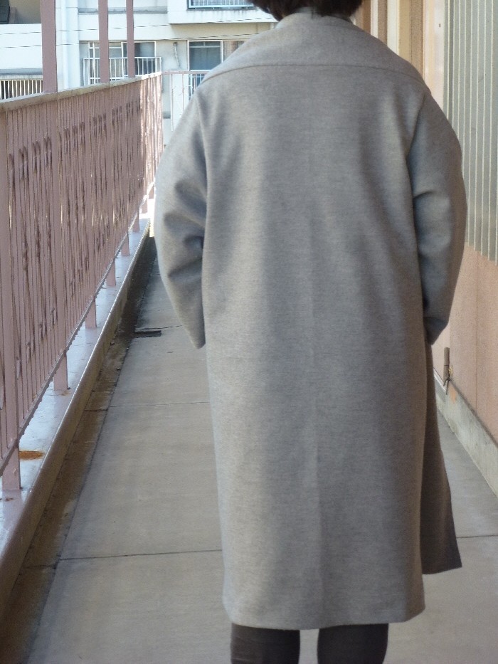 ウール圧縮ニットガウンコート 杢グレー Iichi ハンドメイド クラフト作品 手仕事品の通販