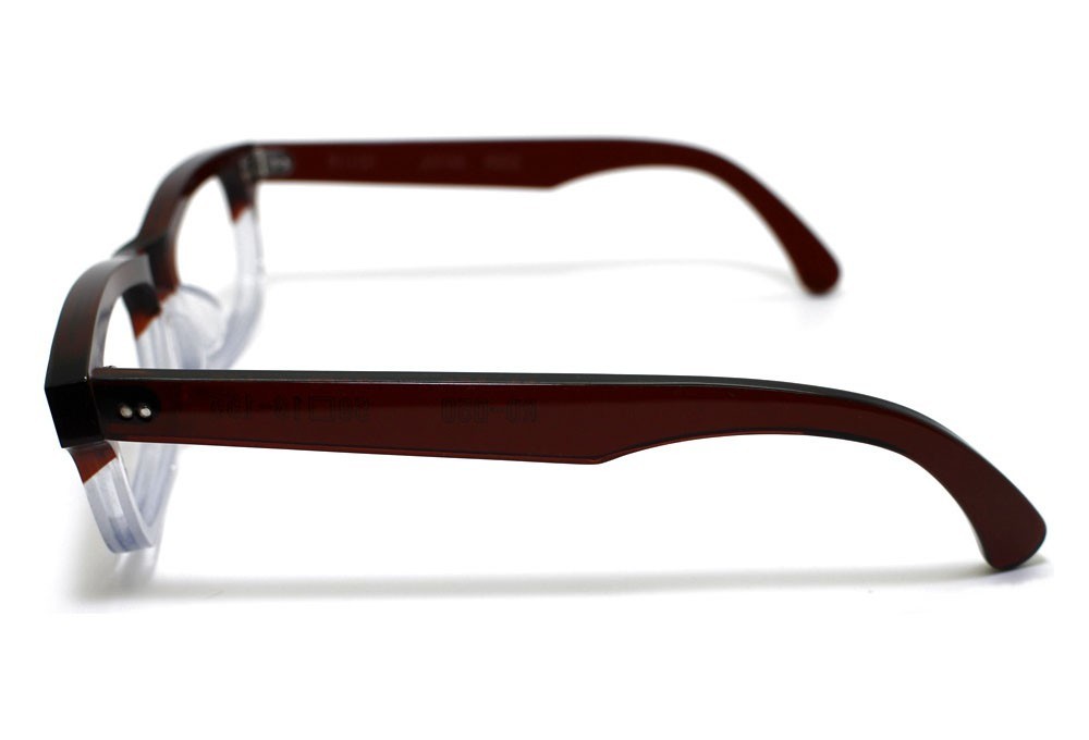 茶色と透明の希少二色生地使用のセルロイドメガネ050 C C Iichi ハンドメイド クラフト作品 手仕事品の通販