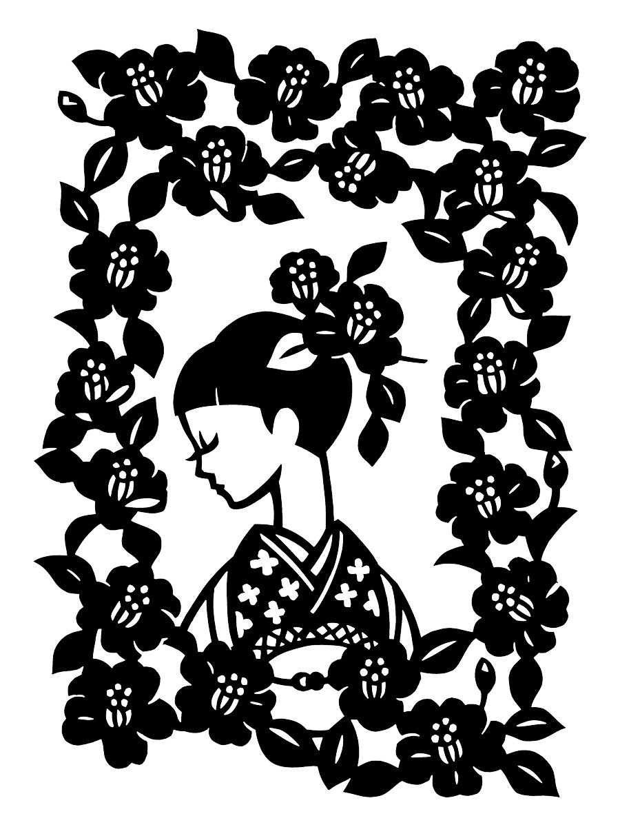 花の切り絵 つばき Iichi ハンドメイド クラフト作品 手仕事品の通販
