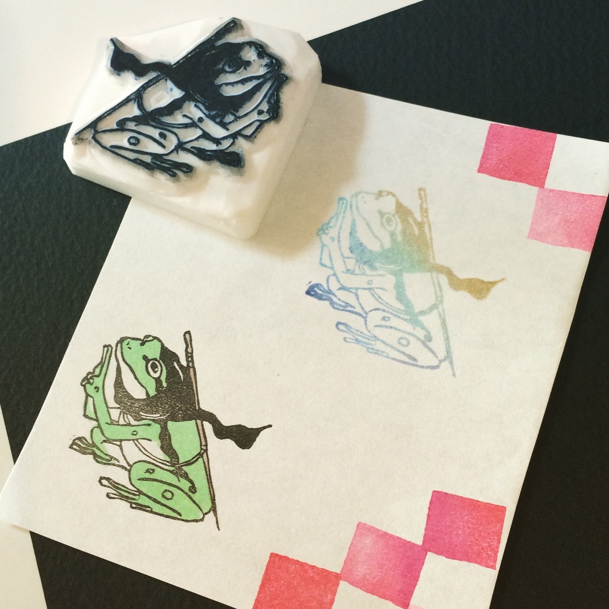 ニンニン忍者カエルはんこ Iichi ハンドメイド クラフト作品 手仕事品の通販