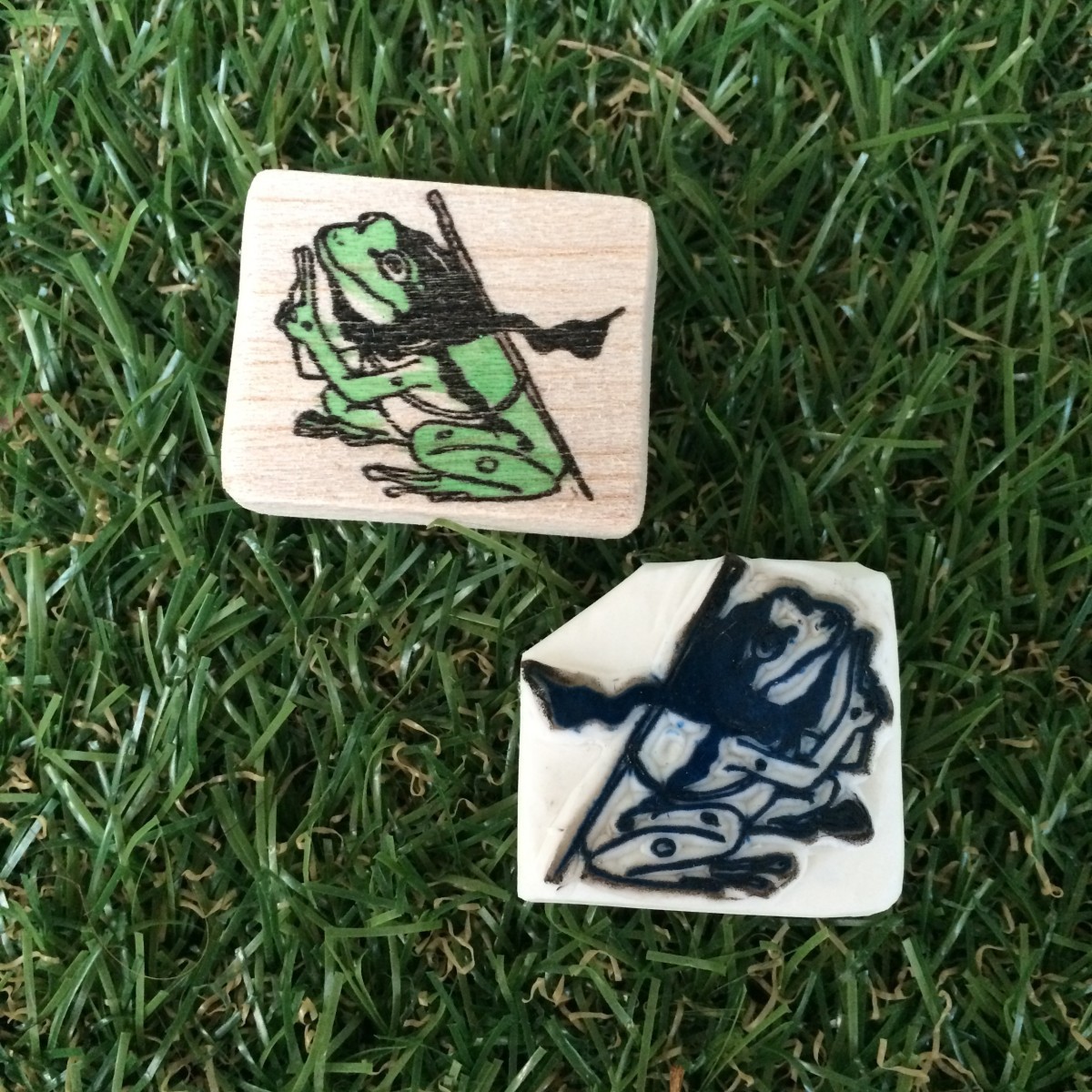 ニンニン忍者カエルはんこ Iichi ハンドメイド クラフト作品 手仕事品の通販