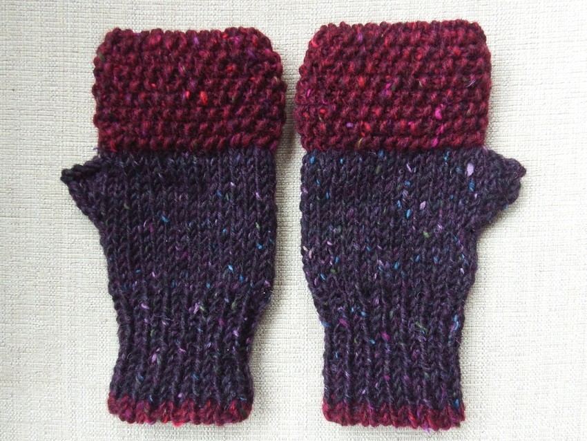 羊毛100 アイルランドの指なし手袋 Berry ベリー Iichi ハンドメイド クラフト作品 手仕事品の通販