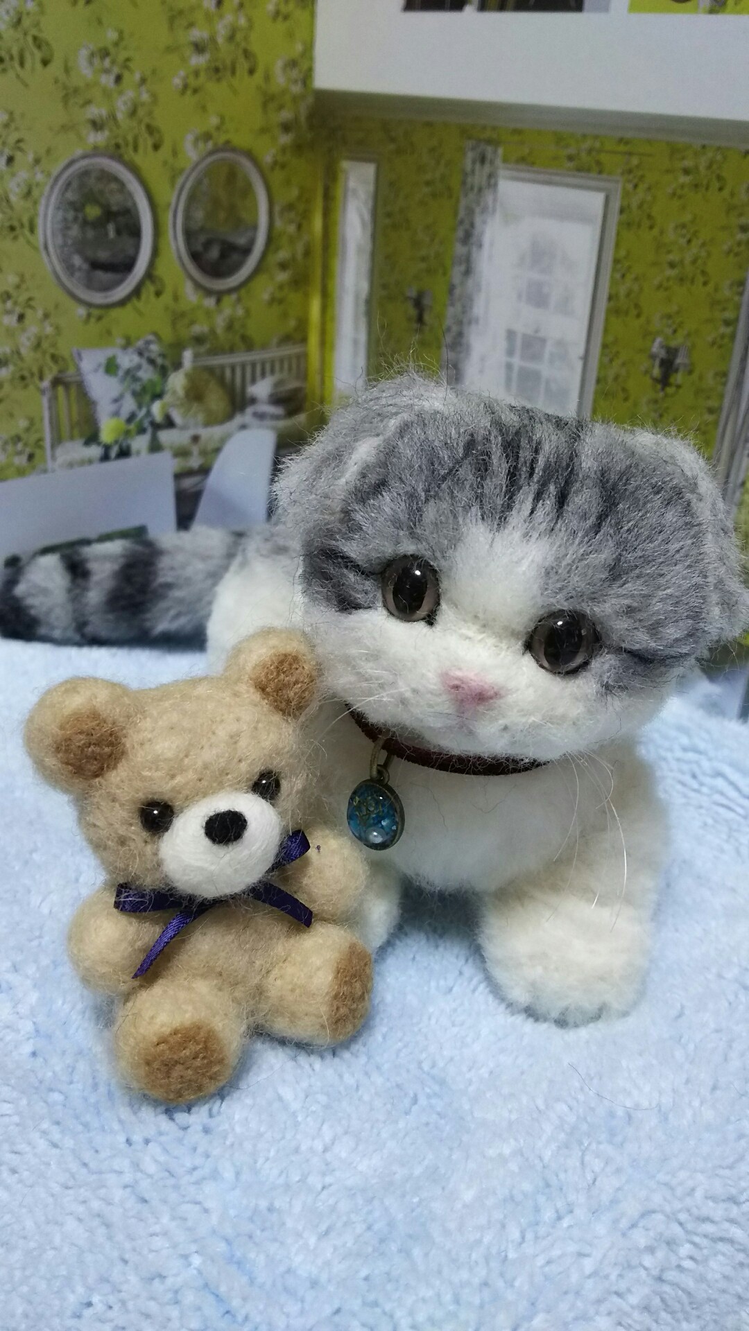 羊毛スコティッシュフォールド子猫 Iichi ハンドメイド クラフト作品 手仕事品の通販