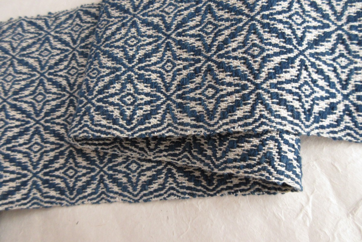 手織りの藍模様半幅帯 | iichi ハンドメイド・クラフト作品・手仕事品の通販 手織りの藍模様半幅帯 | iichi ハンドメイド・クラフト作品・手仕事品の通販