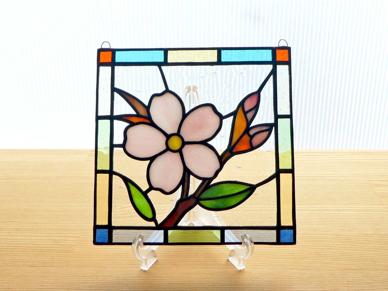 ステンドグラス ミニパネル 桜ii 15cm Iichi ハンドメイド クラフト作品 手仕事品の通販