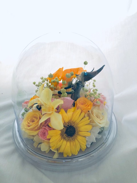 プリザーブドフラワーオルゴールアレンジ お花の妖精と星に願いをのメロディーと一緒に Iichi ハンドメイド クラフト作品 手仕事品の通販