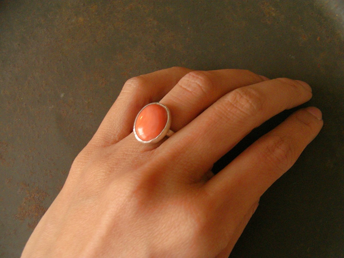 桃色珊瑚 リング Iichi ハンドメイド クラフト作品 手仕事品の通販