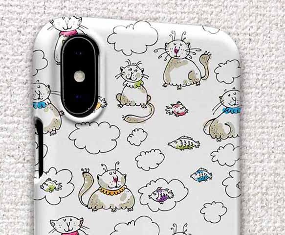 Iphone ハードケース Iphonex Iphone8 Iphone8 Plus 猫 ほのぼの猫の手書きイラスト Iichi ハンドメイド クラフト作品 手仕事品の通販