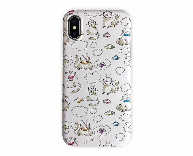 Iphone ハードケース Iphonex Iphone8 Iphone8 Plus 猫 ほのぼの猫の手書きイラスト Iichi ハンドメイド クラフト作品 手仕事品の通販