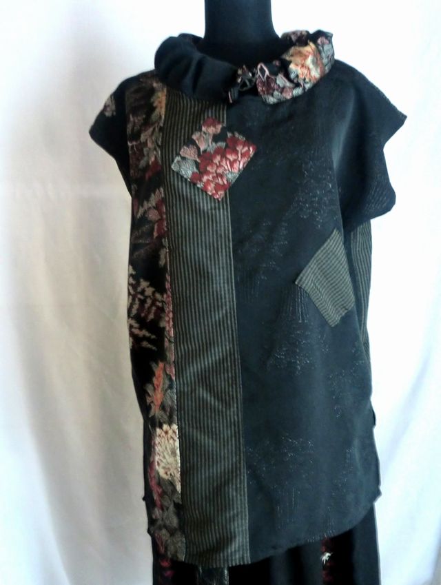 着物リメイク チュニックベスト 3090 | iichi ハンドメイド・クラフト作品・手仕事品の通販