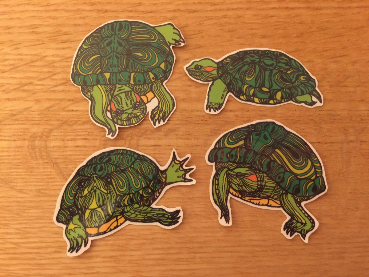 ミドリガメさんシール Iichi ハンドメイド クラフト作品 手仕事品の通販