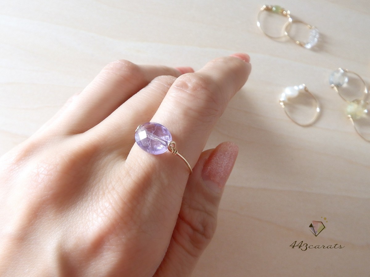 シトリンのk14gfキャンディリング Iichi ハンドメイド クラフト作品 手仕事品の通販