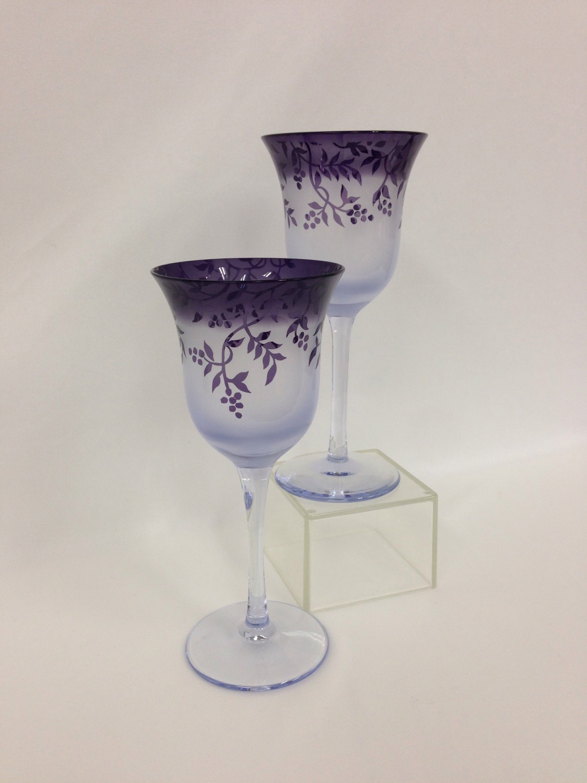 バイオレットワイングラス ペア Iichi ハンドメイド クラフト作品 手仕事品の通販