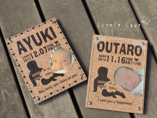 コルクボードに刻印 ベイビーメモリアルボード A5サイズ 壁掛けもスタンドもok 命名ボード Iichi ハンドメイド クラフト作品 手仕事品の通販