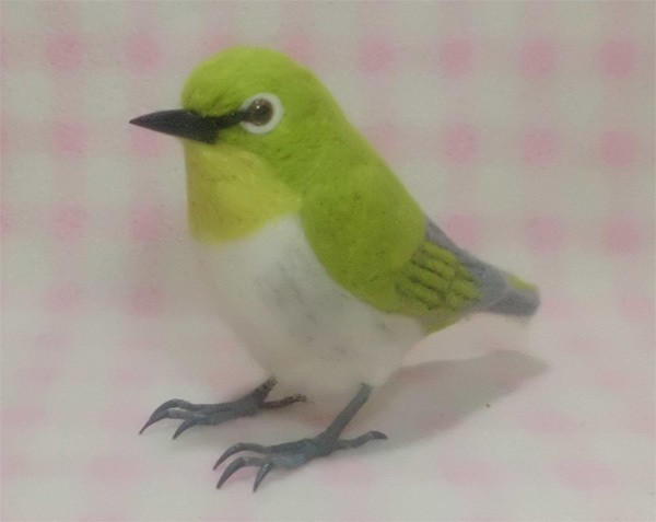 羊毛フェルト リアルサイズ メジロ 目白 野鳥 Iichi ハンドメイド クラフト作品 手仕事品の通販