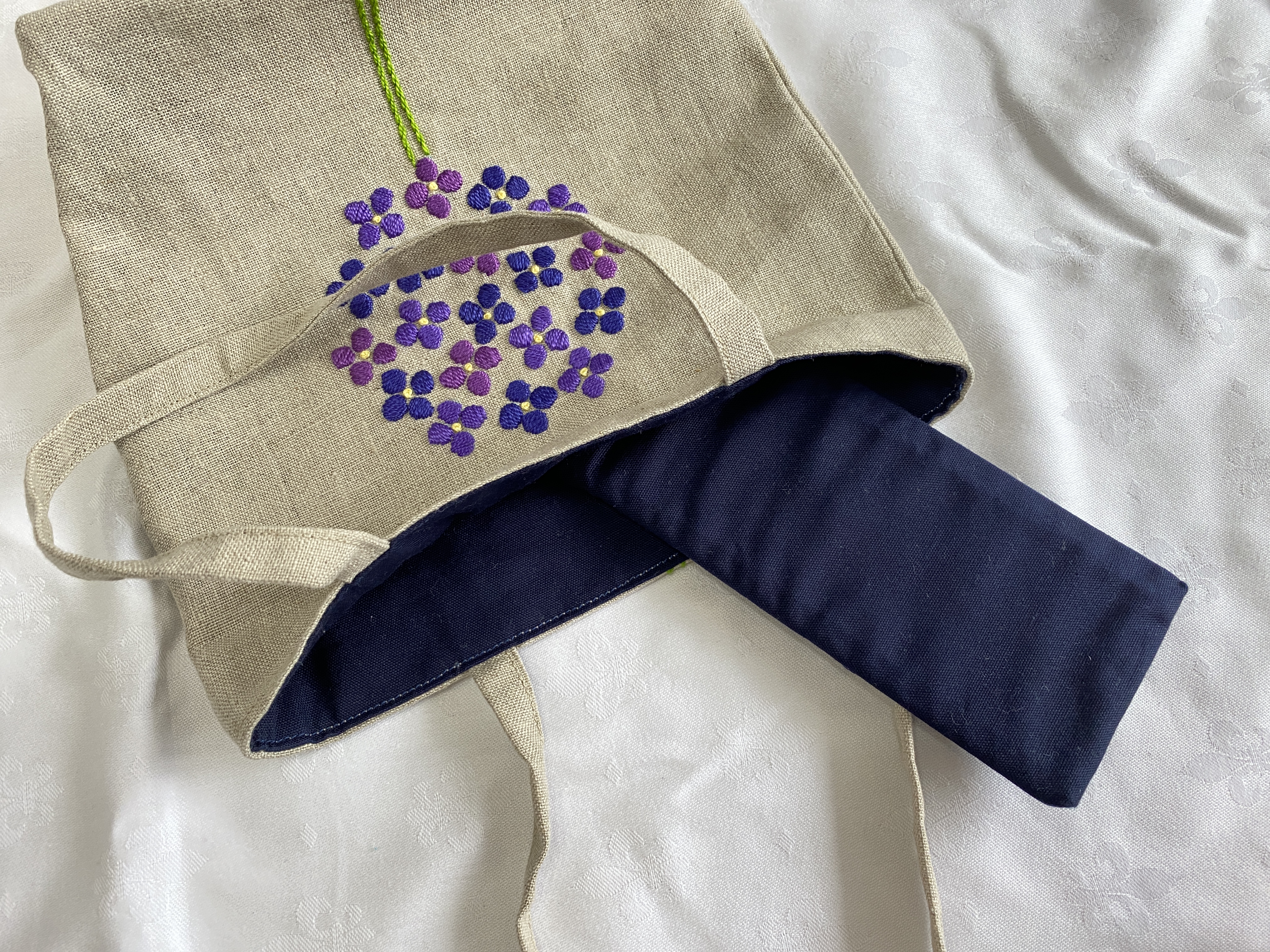 あじさい刺繍のバッグ | iichi ハンドメイド・クラフト作品・手仕事品の通販
