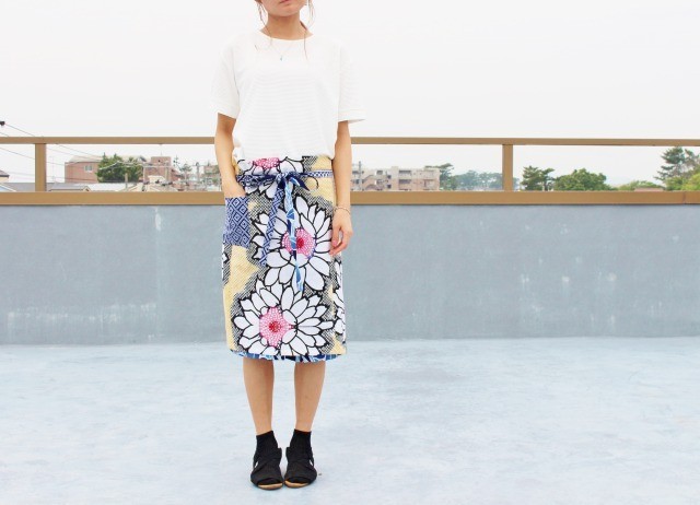 着物リメイク 浴衣のギャルソンエプロン ヒマワリ Iichi ハンドメイド クラフト作品 手仕事品の通販