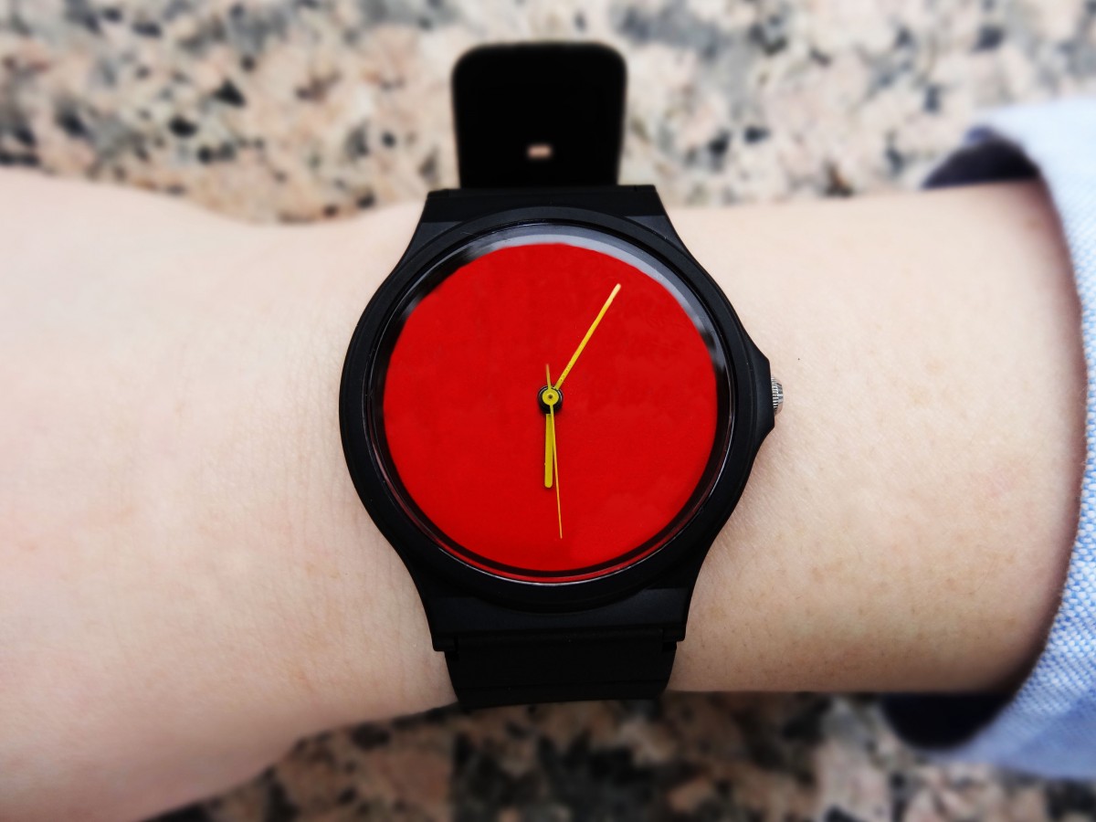 Wrist Watch Red Yellow Iichi ハンドメイド クラフト作品 手仕事品の通販