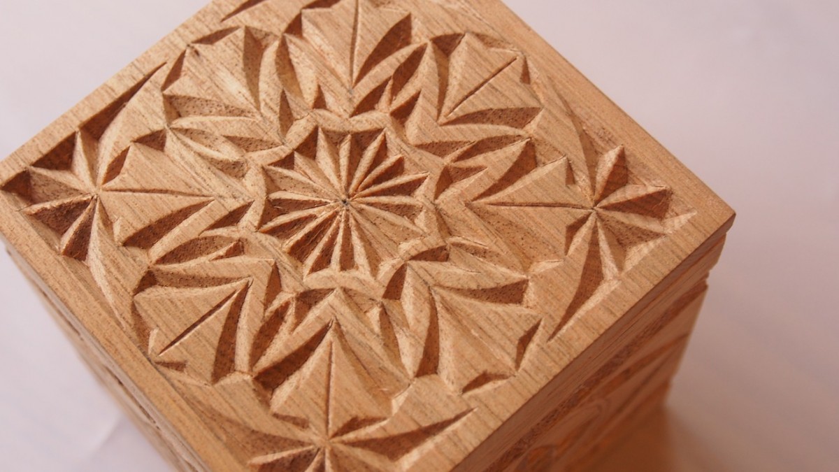 木工彫刻 チップカービング小箱 2 Iichi ハンドメイド クラフト作品 手仕事品の通販