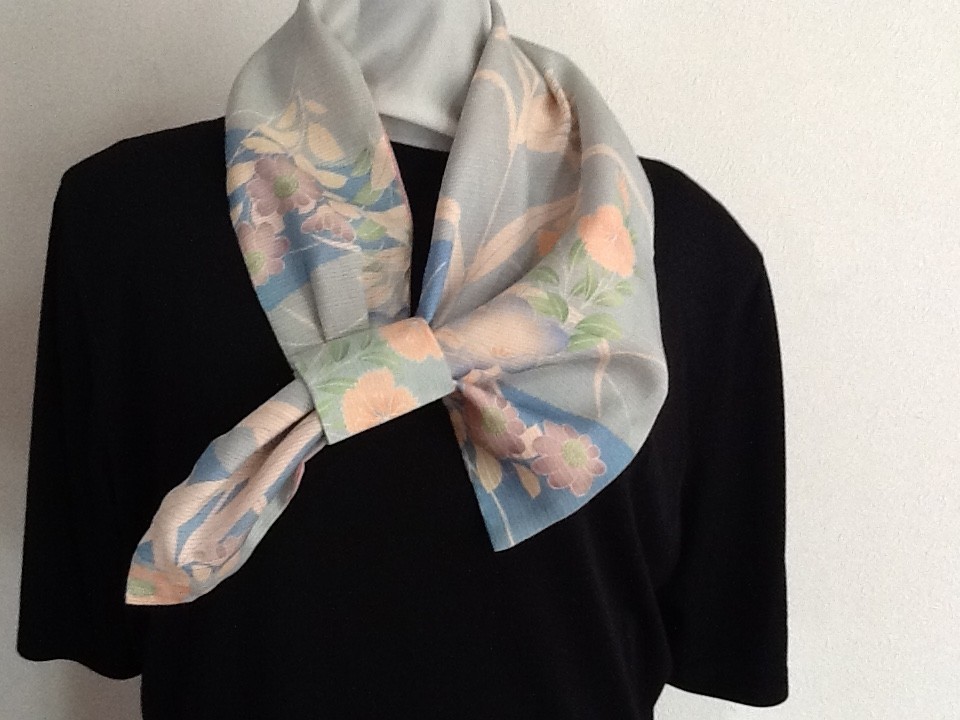 夏用着物生地のスカーフ Iichi ハンドメイド クラフト作品 手仕事品の通販