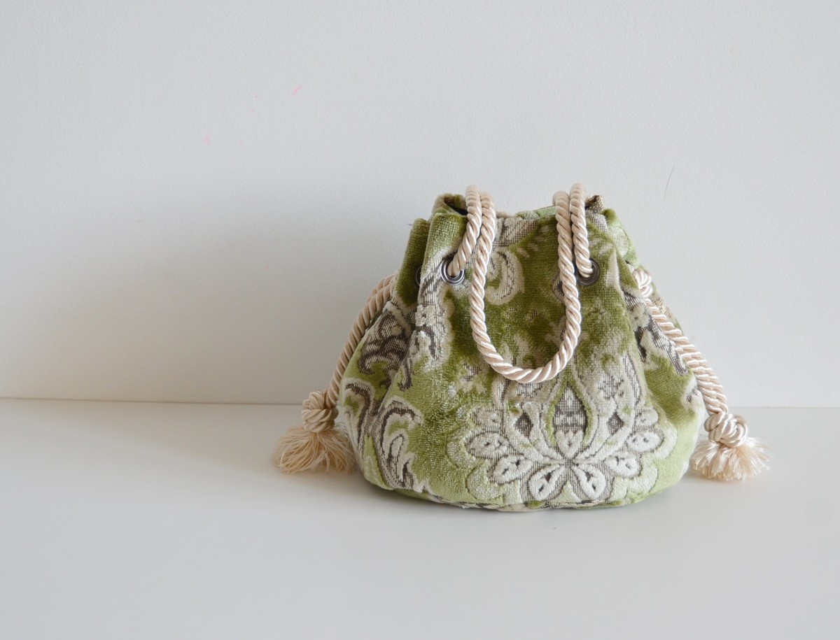 ベニスマリンバッグ グリーン Iichi ハンドメイド クラフト作品 手仕事品の通販