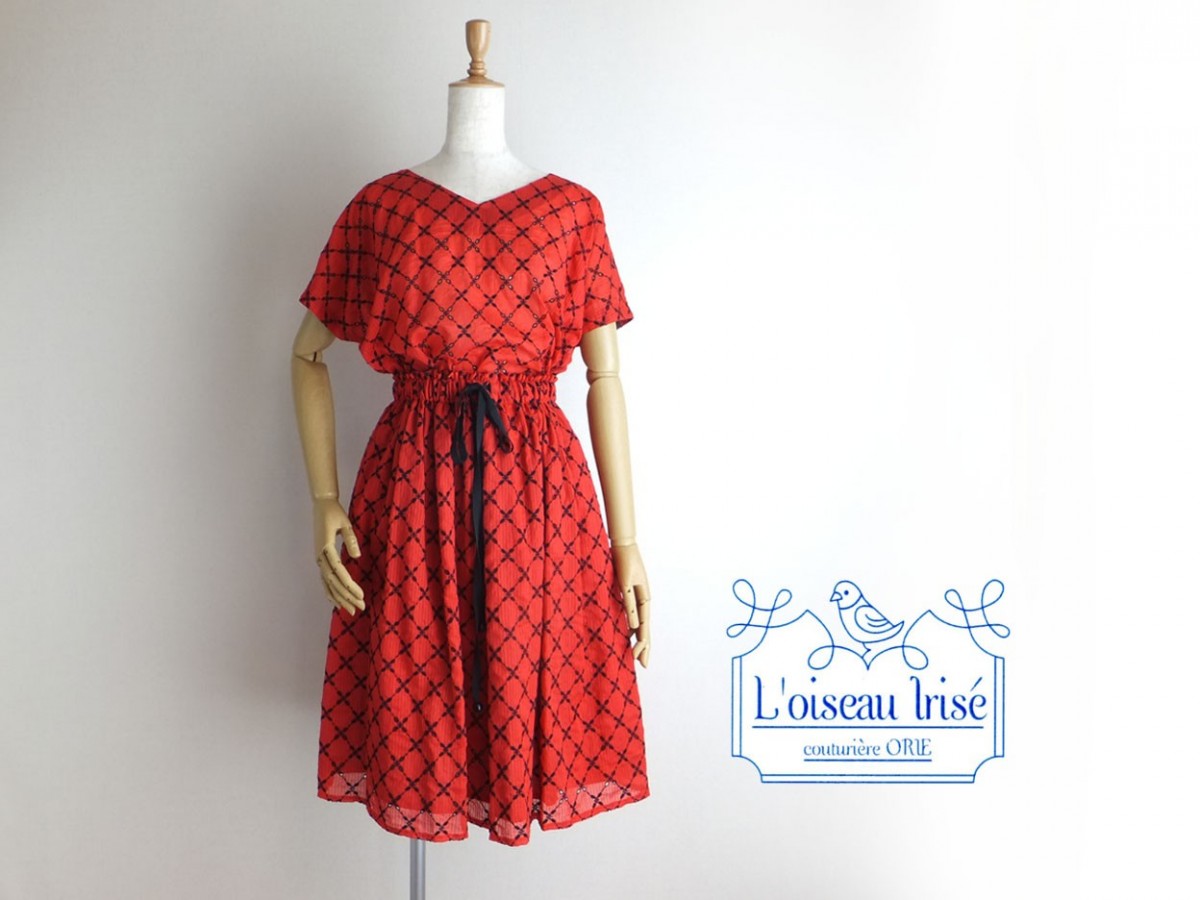 レーススカート 赤 黒 Iichi ハンドメイド クラフト作品 手仕事品の通販