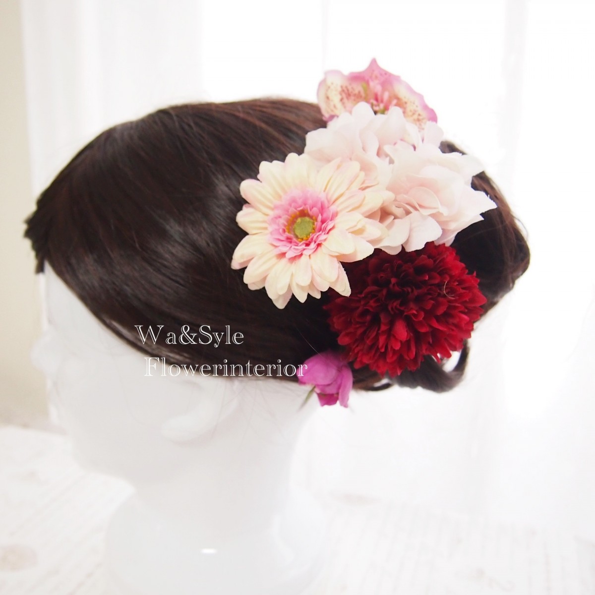 髪飾り 花和小物 和モダンピンクガーベラ おまけ付き Iichi ハンドメイド クラフト作品 手仕事品の通販