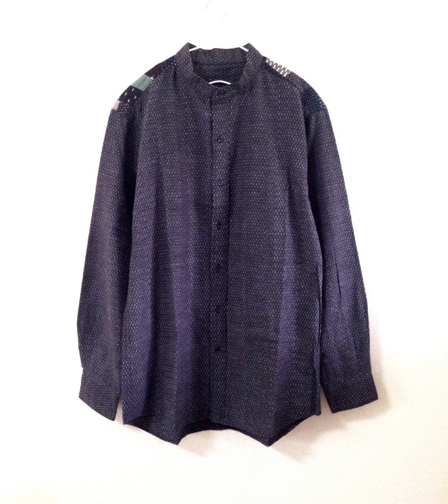 久留米絣の肩パッチワークシャツ メンズサイズ Iichi ハンドメイド クラフト作品 手仕事品の通販