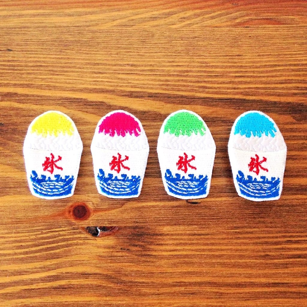 刺繍ブローチ かき氷 Iichi ハンドメイド クラフト作品 手仕事品の通販